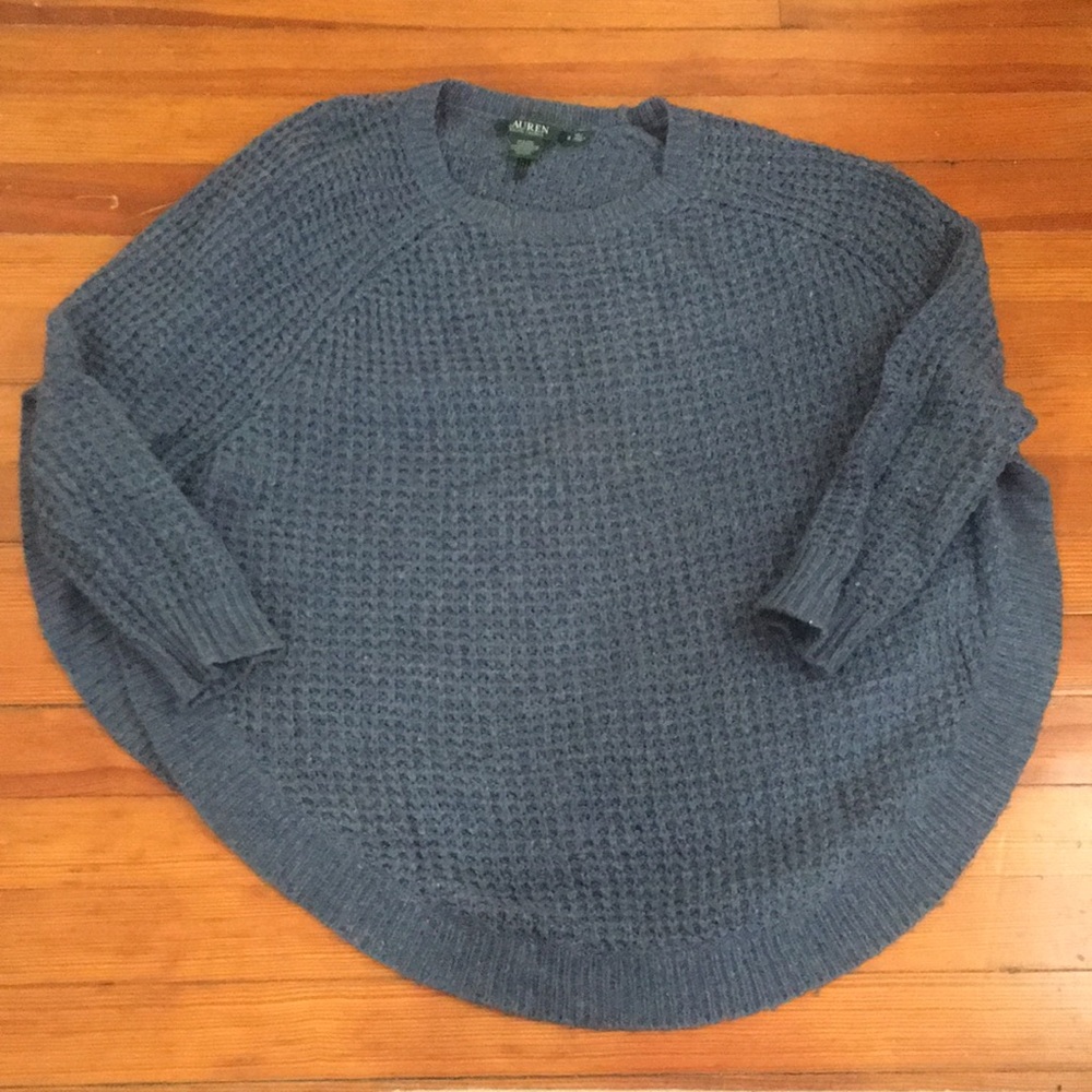 Ralph Lauren sweater M denim blue color unusual shape